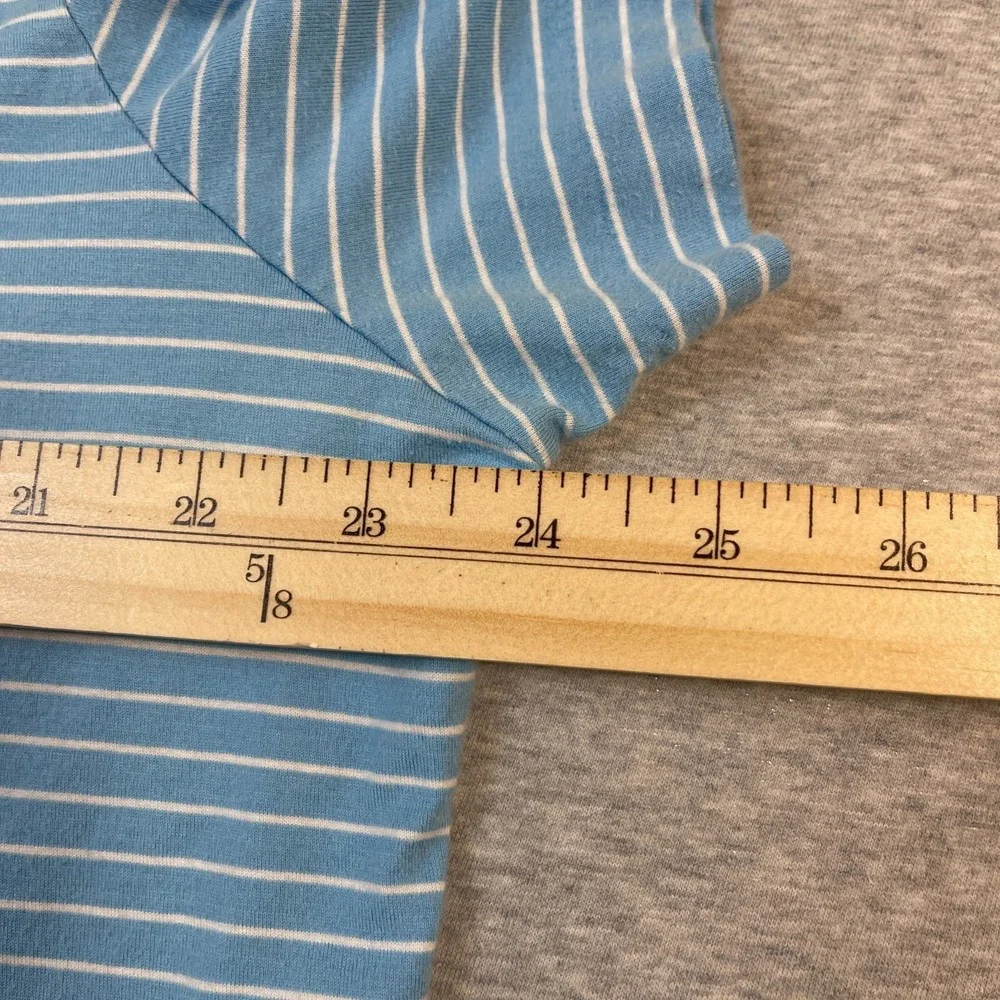 Polo Ralph Lauren Shirt Mens XL Light Sky Blue White Feed Stripe Pima Cotton Tee